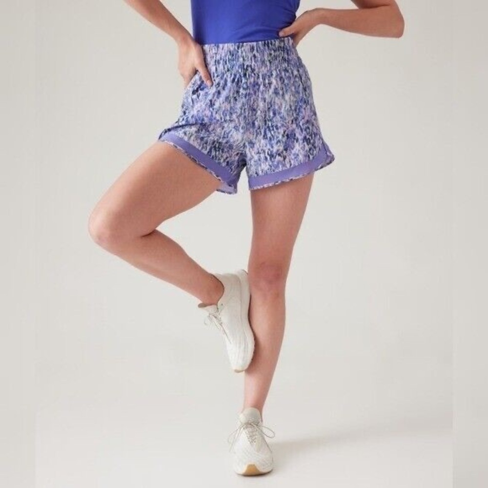 Athleta High Rise Mesh Racer 3” Shorts